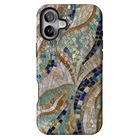 Sea Goddess Mosaic Print Tough Phone Case for iPhone 16 Plus