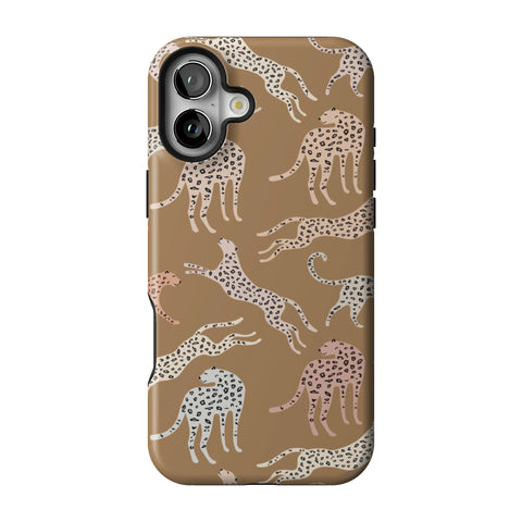 Trendy Cheetah Print Tough Phone Case for iPhone 16 Plus