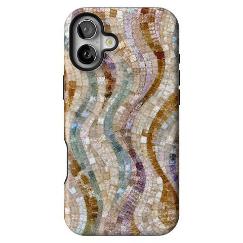 Seashell Mosaic Print Tough Phone Case for iPhone 16 Plus