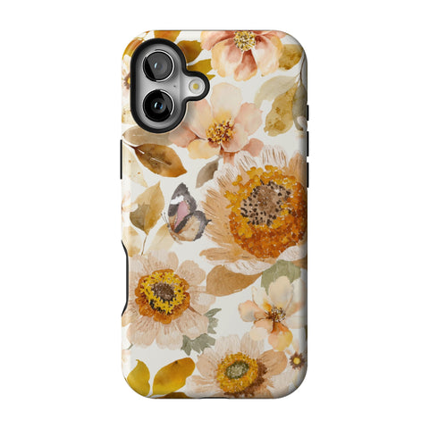 Rustic Boho Floral Tough Phone Case for iPhone 16 Plus