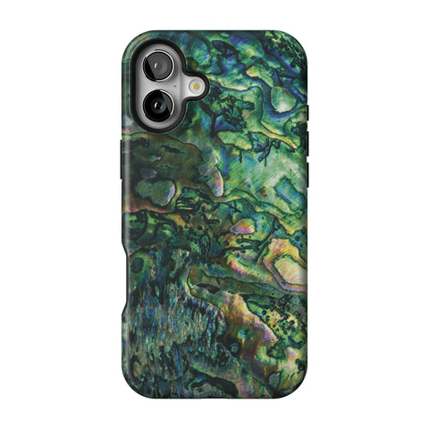 Green Abalone Shell Tough Phone Case for iPhone 16 Plus