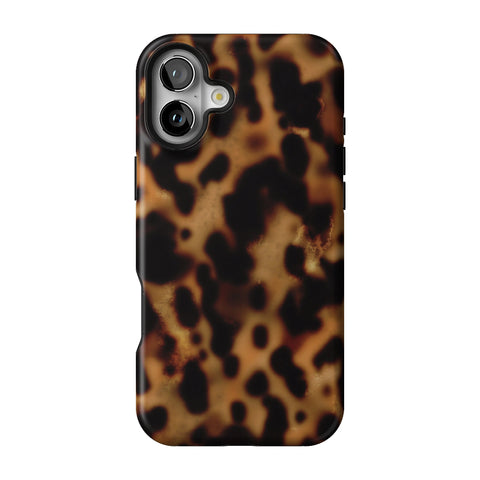 Grunge Tortoise Shell Print Tough Phone Case for iPhone 16 Plus
