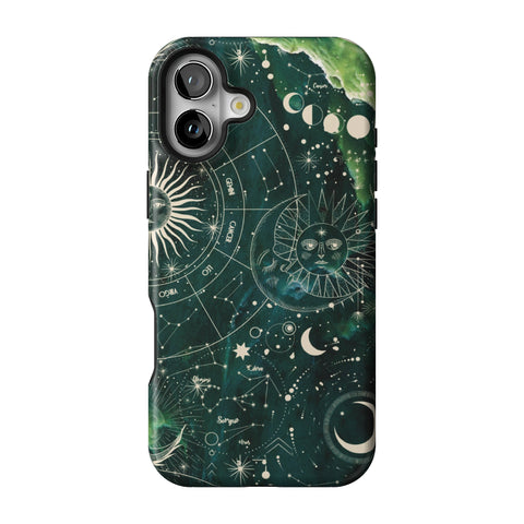 Green Marble Zodiac Tough Phone Case for iPhone 16 Plus