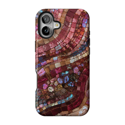 Garnet Stained Glass Print Tough Phone Case for iPhone 16 Plus