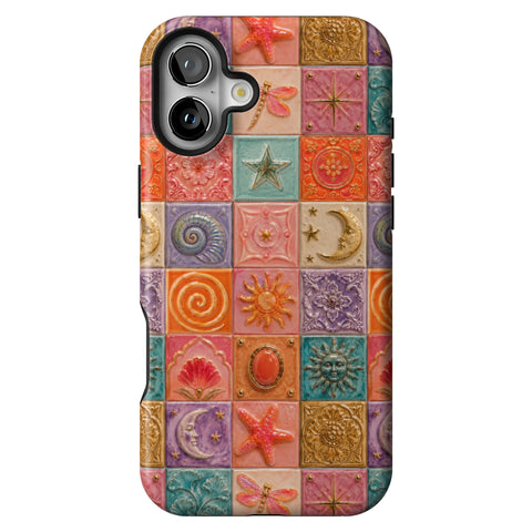 Nautical Whimsy Tiles Tough Phone Case for iPhone 16 Plus