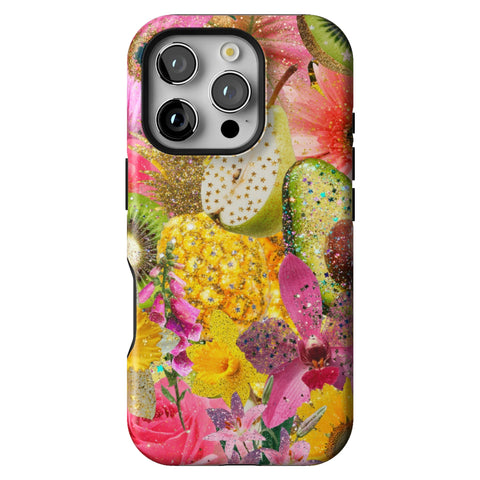Tropical Fruit Floral Tough Phone Case for iPhone 16 Pro