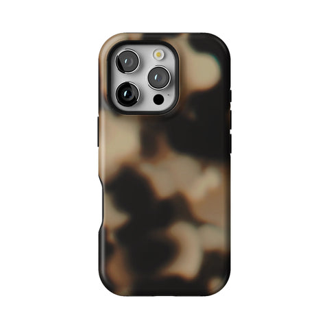 Creamy Tortoise Shell Tough Phone Case for iPhone 16 Pro