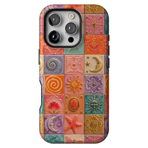Nautical Whimsy Tiles Tough Phone Case for iPhone 16 Pro