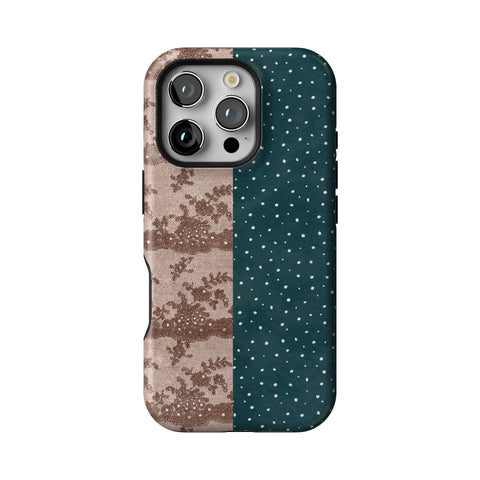 Lace & Tiny Dots Split Tough Phone Case for iPhone 16 Pro