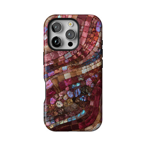 Garnet Stained Glass Print Tough Phone Case for iPhone 16 Pro