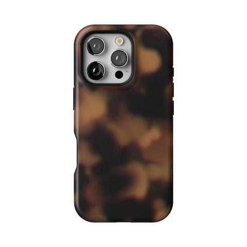 Classic Tortoise Shell Print Tough Phone Case for iPhone 16 Pro