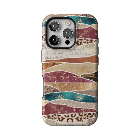 Boho Abstract Tough Phone Case for iPhone 16 Pro