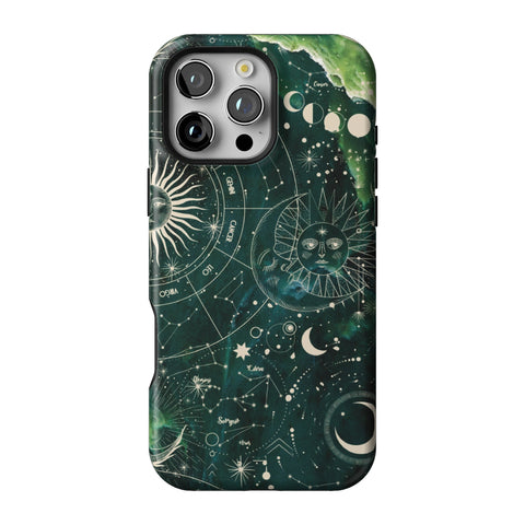 Green Marble Zodiac Tough Phone Case for iPhone 16 Pro Max
