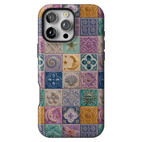 Mermaid Whimsy Tiles Tough Phone Case for iPhone 16 Pro Max