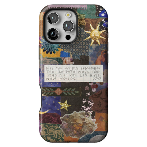 Whimsy Quote Collage Tough Phone Case for iPhone 16 Pro Max