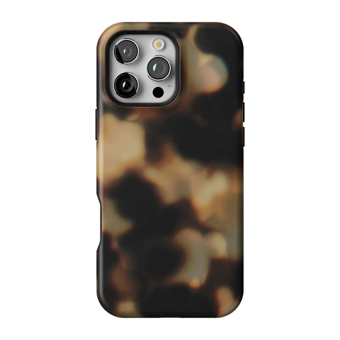Layered Tortoise Shell Tough Phone Case for iPhone 16 Pro Max