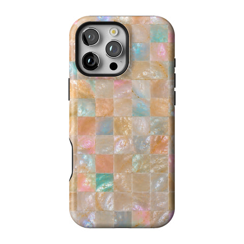 Peach Sorbet Tile Print Tough Phone Case for iPhone 16 Pro Max