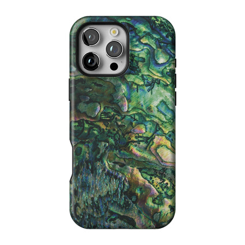 Green Abalone Shell Tough Phone Case for iPhone 16 Pro Max