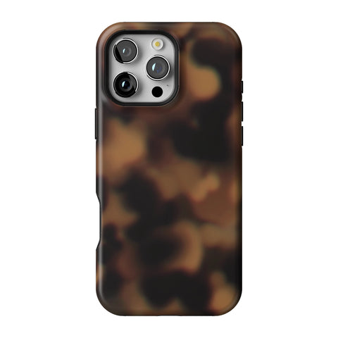 Classic Tortoise Shell Print Tough Phone Case for iPhone 16 Pro Max