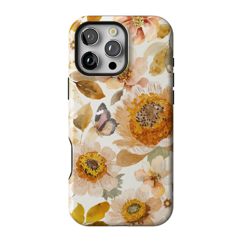 Rustic Boho Floral Tough Phone Case for iPhone 16 Pro Max