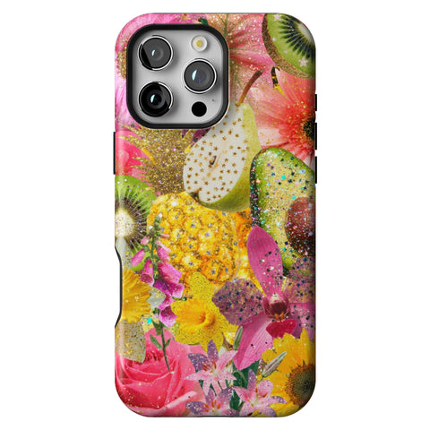 Tropical Fruit Floral Tough Phone Case for iPhone 16 Pro Max