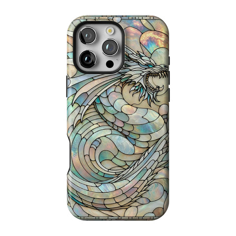 Year of the Dragon Stained Glass Illusion Tough Phone Case for iPhone 16 Pro Max