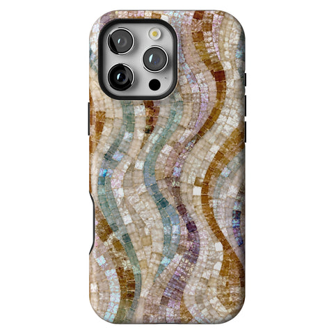 Seashell Mosaic Print Tough Phone Case for iPhone 16 Pro Max