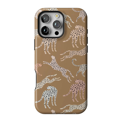 Trendy Cheetah Print Tough Phone Case for iPhone 16 Pro Max