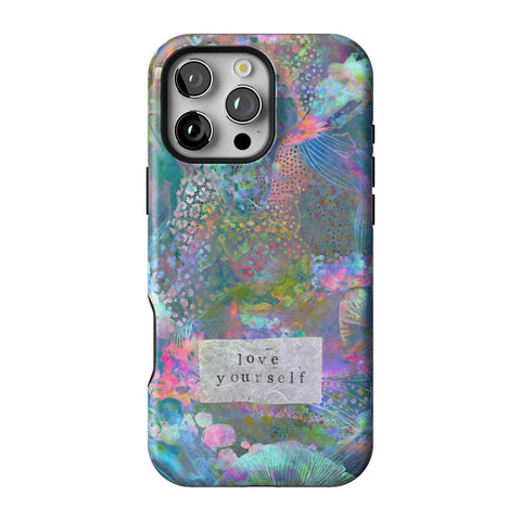 Love Yourself Pastel Abstract Art Tough Phone Case for iPhone 16 Pro Max