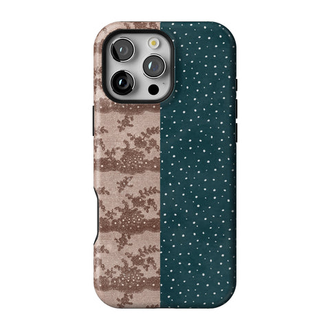 Lace & Tiny Dots Split Tough Phone Case for iPhone 16 Pro Max