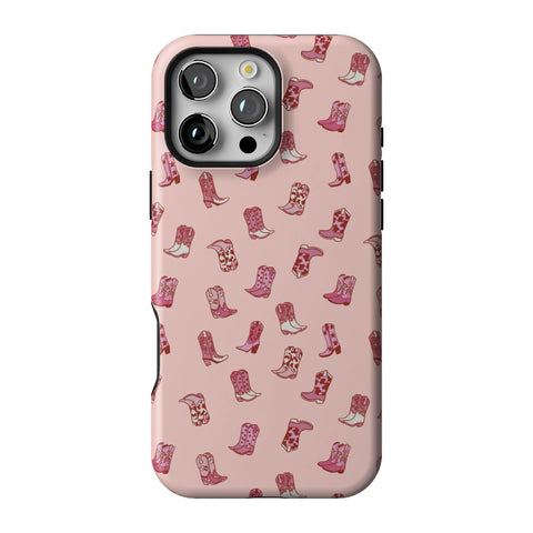 Pink Cowgirl Boots Tough Phone Case for iPhone 16 Pro Max