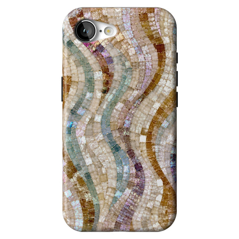 Seashell Mosaic Print Tough Phone Case for iPhone 16e
