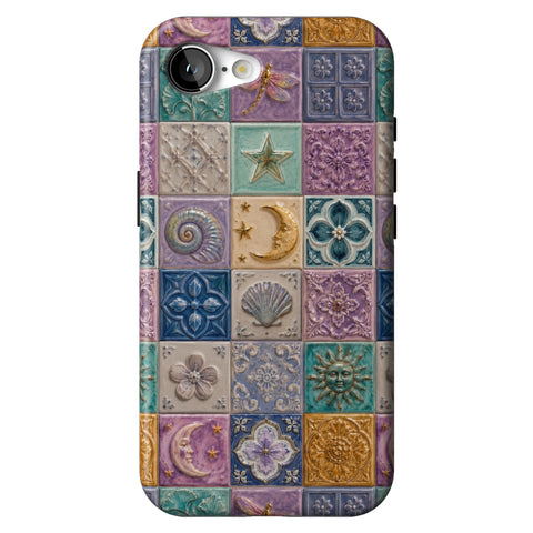 Mermaid Whimsy Tiles Tough Phone Case for iPhone 16e