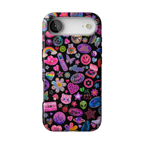 Black Y2K Stickers Print Tough Phone Case for iPhone 17 Air