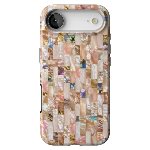 Rose Gold Abalone Shell Print Tough Phone Case for iPhone 17 Air