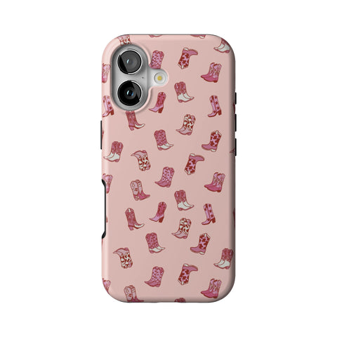 Pink Cowgirl Boots Tough Phone Case for iPhone 17