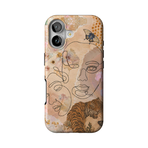 Line Art Faces Collage Tough Phone Case for iPhone 17