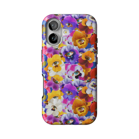 Pansy Eye Floral Tough Phone Case for iPhone 17