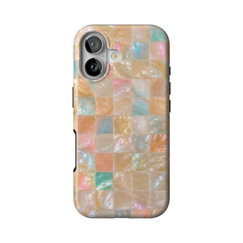 Peach Sorbet Tile Print Tough Phone Case for iPhone 17