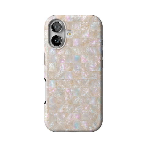 Opal Mother of Pearl Tile Print Tough Phone Case for iPhone 17