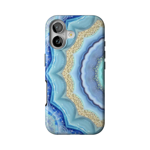 Blue Boho Tie Dye Tough Phone Case for iPhone 17