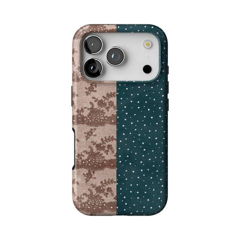 Lace & Tiny Dots Split Tough Phone Case for iPhone 17 Pro