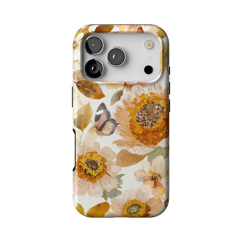 Rustic Boho Floral Tough Phone Case for iPhone 17 Pro