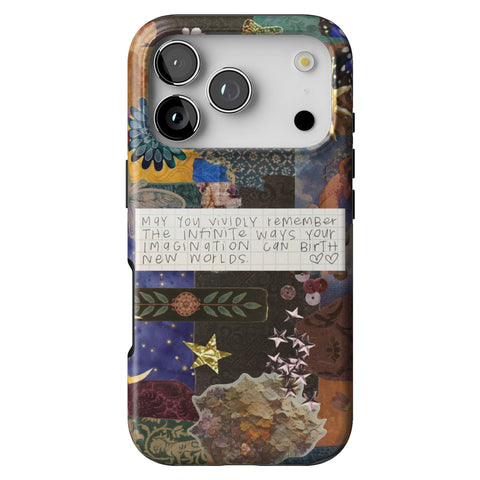 Whimsy Quote Collage Tough Phone Case for iPhone 17 Pro