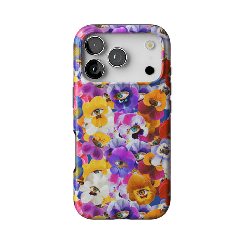 Pansy Eye Floral Tough Phone Case for iPhone 17 Pro