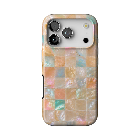 Peach Sorbet Tile Print Tough Phone Case for iPhone 17 Pro