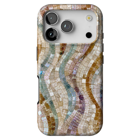 Seashell Mosaic Print Tough Phone Case for iPhone 17 Pro