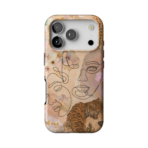 Line Art Faces Collage Tough Phone Case for iPhone 17 Pro