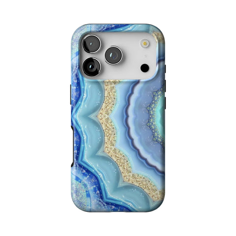 Blue Boho Tie Dye Tough Phone Case for iPhone 17 Pro