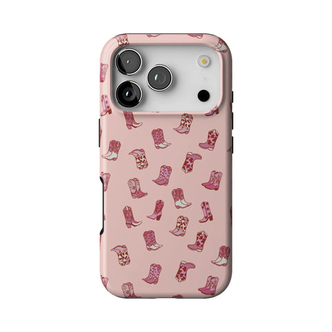 Pink Cowgirl Boots Tough Phone Case for iPhone 17 Pro